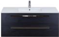 BES LED Seville Badmeubelset 120 cm - 2 Laden Black Oak - Wastafel Enjoy Enkel
