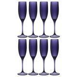 Home Deco Factory Champagneglas - 8x - 13 cl - paars - kunststof - vaatwasserbestendig