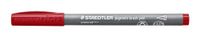 STAEDTLER Brush Pen Pigment Arts 371-29 10 stuks premium pigmentstiften karmijnrood, penseelpunt voor variabele lijnbreedte, waterdicht, sneldrogend