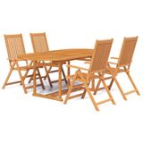 vidaXL 5-delige Tuinset - massief acaciahout - Bruin