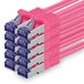 1aTTack.de Cat.7 netwerkkabel 1m - Magenta - 10 stuks