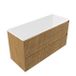 Saniclass Badkamermeubelset - 120x45x62.5cm - Torino solid surface topblad wit - zonder kraangat - 4 lades - mat eiken natural