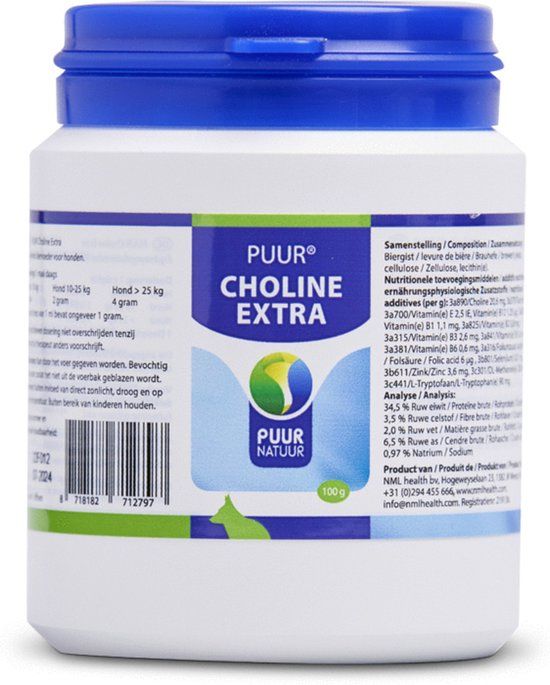 Puur - Choline Extra - 100 g - Hond - Voedingssupplement voor oudere honden