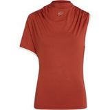 Karl Lagerfeld Asymmetric Contrast Fluid Top Cinnabar
