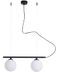 Homemania hanglamp, metaal, glas, zwart