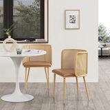en.casa Eetkamerstoel Flen set van 2 bruin en houtkleurig 75x52x49 cm