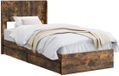 vidaXL Bedframe met opbergruimte en hoofdbord Gerookt eiken