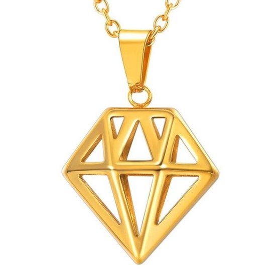 Mendes heren ketting Edelstaal Goudkleurig