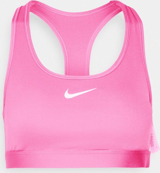 NIKE W NK SWSH MED SPT BRA Dames Sportbeha - Roze - Wit - Maat XS