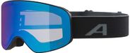 ALPINA Fernie Q-LITE - Gespiegelde skibril voor kinderen, contrastversterkende en gepolariseerde OTG-glazen, ideaal voor brildragers, met 100% uv-bescherming, mat zwart