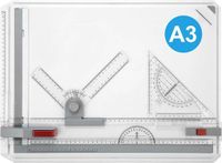Tablette graphique multifonctionnelle avec une règle précise, un mouvement parallèle et un système de mesure réglable, idéal pour les ingénieurs et les étudiants