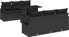 vidaXL Tuinbank Set Zwart Poly rotan