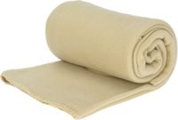 H&S Collection Fleece deken - polyester - creme wit - 125 x 150 cm