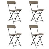 VidaXL Tuinstoel Terras Polyrattan Staal Grijs 6 stuks