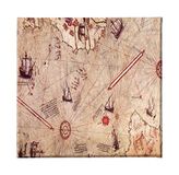Homemania Wereldkaart voor woonkamer, slaapkamer, meerkleurig, 60 x 3 x 60 cm, HM20KNV60 x 60 – 206, polyester, hout