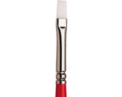 Winsor & Newton Series 234 Platte Kwast Maat 4 Rood Synthetisch Haar