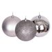 10 cm/3 stuks kerstballen onbreekbaar midden grijs, kerstboomdecoraties, balornamenten, ballen, hangende kerstdecoraties, vakantiedecoratie - glanzend, mat, glitter
