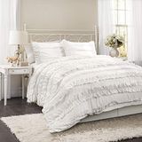 Lush Decor Belle 4-delige dekbedset, kingsize, wit