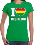 Bellatio Decorations Carnaval t-shirt I love Mestreech voor dames - groen - Maastricht - Carnavalshirt / verkleedkleding XL