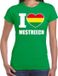 Bellatio Decorations Carnaval t-shirt I love Mestreech voor dames - groen - Maastricht - Carnavalshirt / verkleedkleding XL