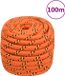vidaXL Cordage de bateau 20 mm 100 m polypropylène orange