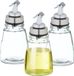 Merkloos Olijfolie Fles met Schenktuit - Set van 3 - 200 ml - Glas & RVS - Transparant, Zilver, Zwart