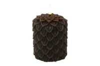Ledkaars dennen lyon wax D 8,5 H 10 cm donker bruin