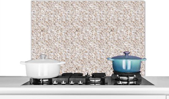 KitchenYeah Spatscherm keuken 80x55 cm - Graniet print - Aluminium