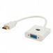 Savio CL-27B adaptateur vidéo 0,1 m HDMI Type A (Standard) VGA (D-Sub) Blanc