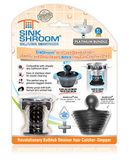 SinkShroom Revolutionaire Wastafel Afvoer Protector Haar Catcher, Zeef, Snare, Roestvrij Staal, Zwart met Stopper