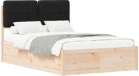 vidaXL Bedframe met Gevoerde Hoofdbord Zwart 120 x 200 cm