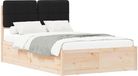 vidaXL Bedframe met Gevoerde Hoofdbord Zwart 120 x 200 cm