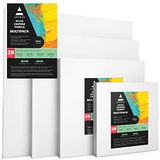 Arteza Schildersdoek, 28-delige set witte canvas-boards van 15.2x15.2, 20.3x20.3, 25.4x25.4, 30.5x30.5 cm, Canvas-doeken van 100% katoen, achterkant van gerecycled karton, Voor schilderen op doek