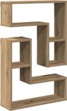 vidaXL Wandschappen kubus 2 stuks 50x15x50 cm hout artisanaal eiken