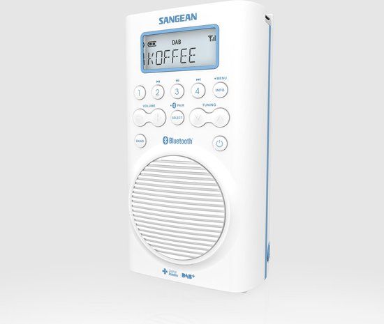 Sangean H205D - Draagbare DAB+ Radio - Wit - Bluetooth - Waterbestendig