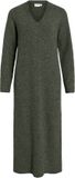 VILA - VILIGA L/S V-NECK MIDI KNIT DRESS - NOOS - Dames - Forest Night - XXL