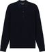 OLYMP Casual modern fit gebreide polo katoen - structuur - lange mouw - marine blauw