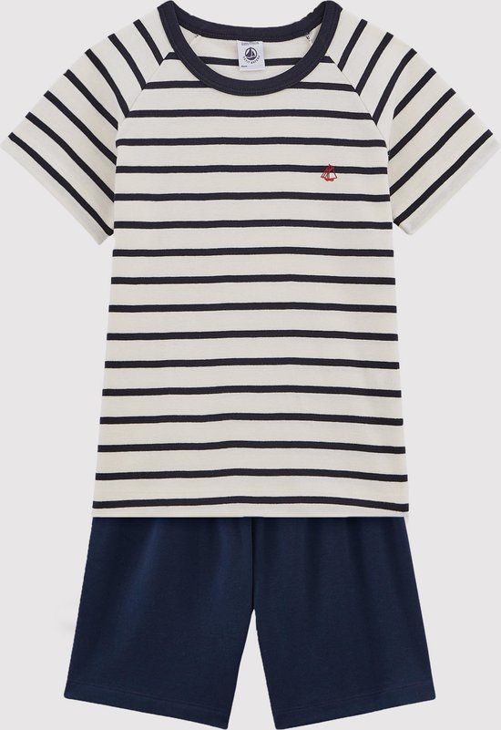 Petit Bateau Jongens Pyjamaset - Katoen - Blauw - Maat 116