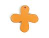 Houten hanger, gewaxt, klaverblad, oranje, 25 x 25 mm, 50u, ca.