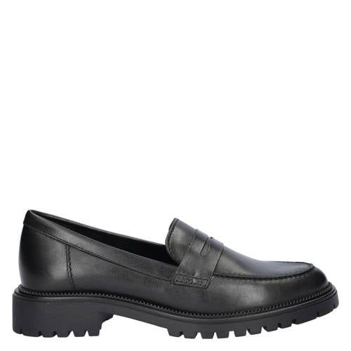 Tamaris chunky leren loafers zwart