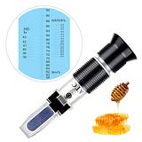 XRCLIF Honingrefractometer met ATC, refractometer met lcd-display (boom: 38-43°; Brix: 58-92%; water: 12-27%) suikergehalte meter voor fruitdranken en honing enz.