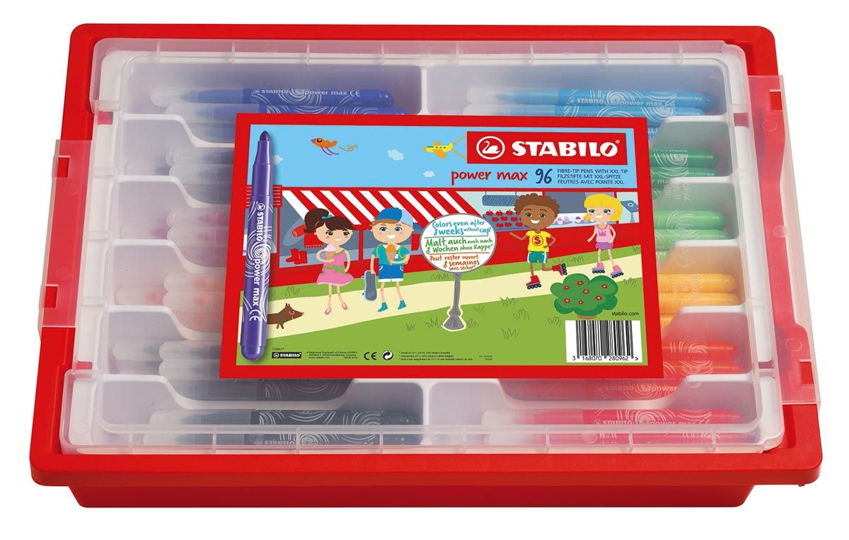 Stabilo Power Max kleurstiften 96 stuks in geassorteerde kleuren classpack