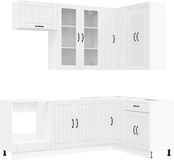 vidaXL Keukenblok LUCCA Hoogglans Wit Hout