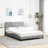 vidaXL Bedframe - Stof - Lichtgrijs - 140x190 cm
