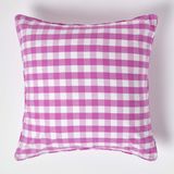 Homescapes Roze geruite kussenhoes 60 x 60 cm gemaakt van 100% katoen
