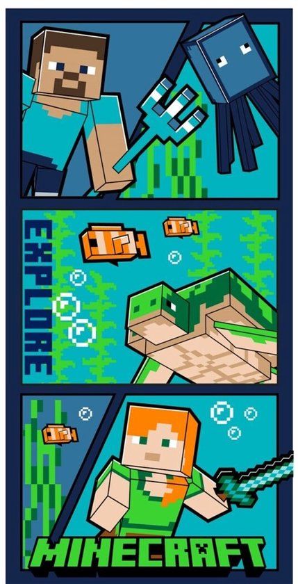 4KidsOnly Minecraft Explore strandlaken 70 x 140 cm - pre order