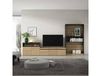 Ensemble tv chêne noir 360x35x186cm cheminée effet feu