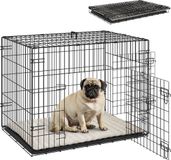 Pawhut Hondenbench-Polyester, staal-75L x 48,5B x 53H cm-Zwart