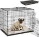 Pawhut Hondenbench-Polyester, staal-75L x 48,5B x 53H cm-Zwart