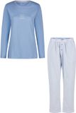 By Louise Dames Pyjama Set Lang Blauw Gestreept - Maat XXL